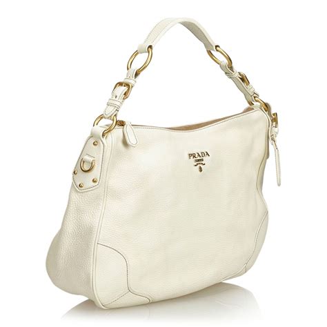 white prada bag leather|Prada white leather purse.